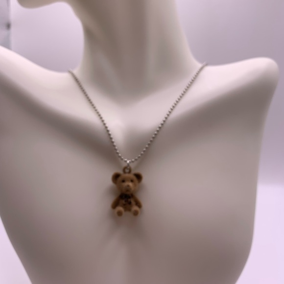 Fuzzy teddy bear necklace - Picture 3 of 4